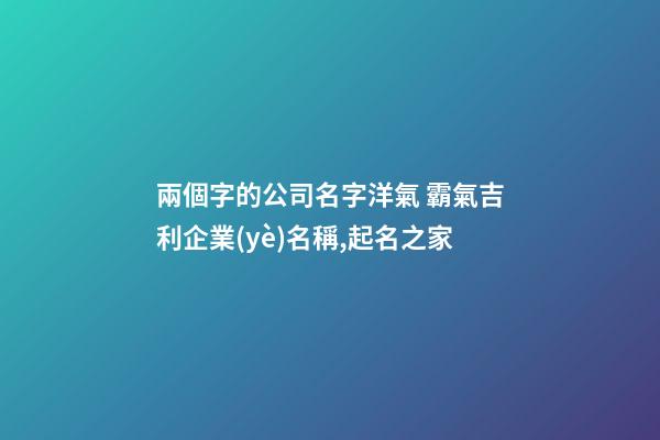 兩個字的公司名字洋氣 霸氣吉利企業(yè)名稱,起名之家-第1張-公司起名-玄機(jī)派